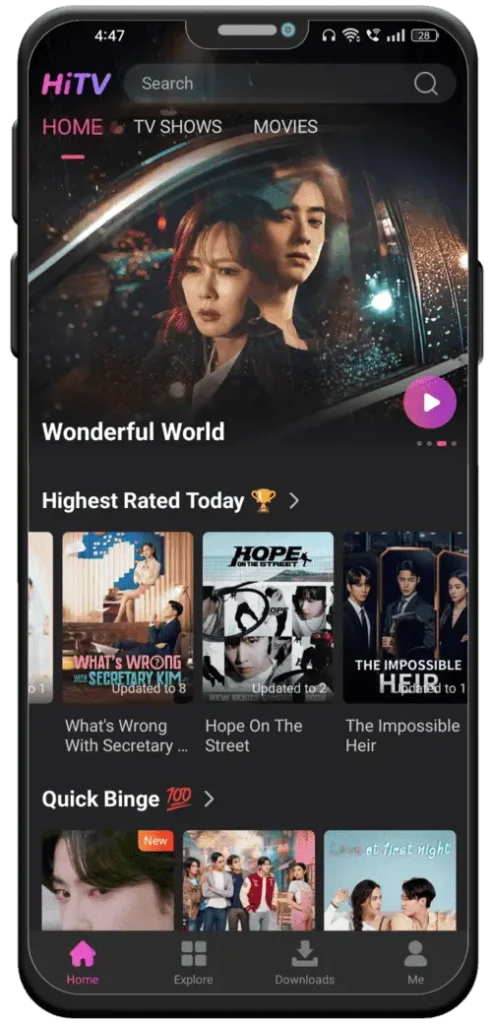 HiTV App Screenshot 1